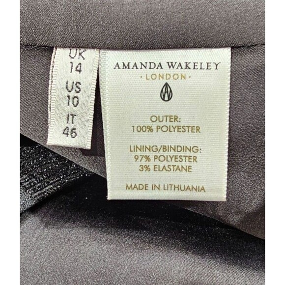NWT Amanda Wakeley Womens Midi Dress Pleated Textured Black Old Money Rare US 10 - Picture 4 of 15